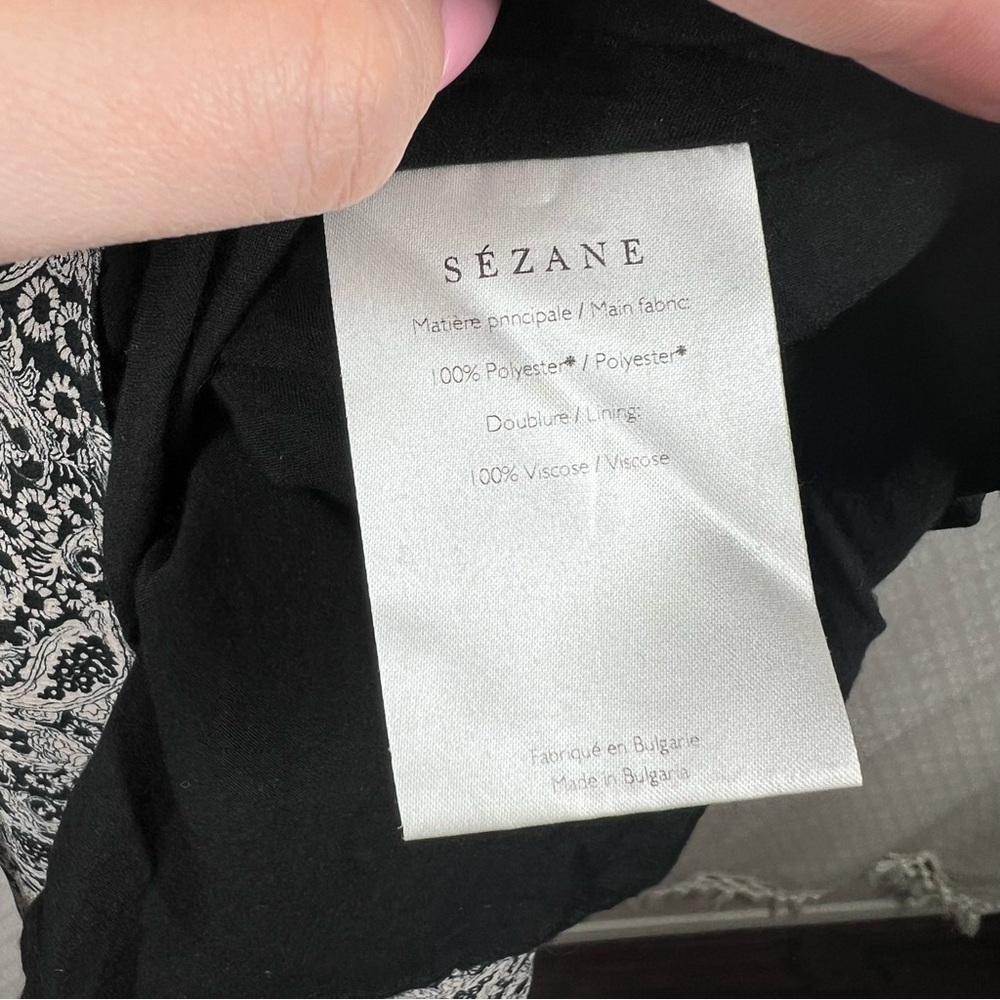 Sezane Black Cream Titiane Floral Paisley Ruffle Tiered Maxi Dress - Picture 6 of 8